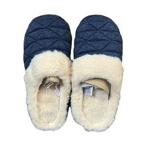 Gold Coast Navy Slide-on Slippers New in Package Size Small Fuzzy Lined